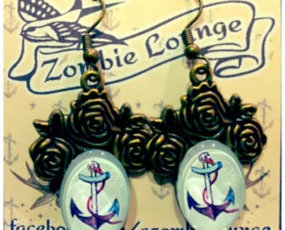 Anchor Earrings by ZombieLounge steampunk buy now online