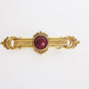 Vintage Gold Metal and Deep Red Cabochon Collar Pin / Brooch by LeNouveauSalon steampunk buy now online
