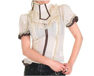 Crazyinlove women White and Brown Shirt - Sizes - XL steampunk buy now online