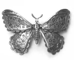 ReStyle Clothing Steampunk Mechanical Moth Hairclip steampunk buy now online