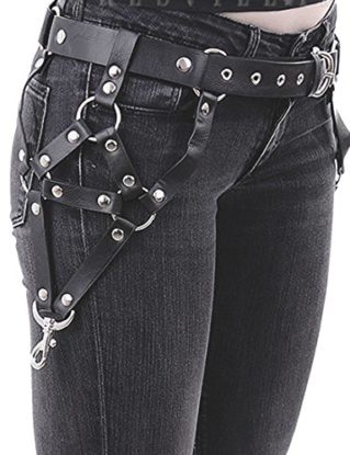 Restyle Hips belt "TRIANGLE BELT" gothic accessory, harness, O-rings steampunk buy now online