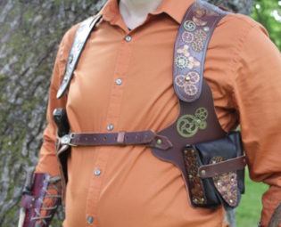 Steampunk Ballistic Holster by LeatherWorksbyWillow steampunk buy now online