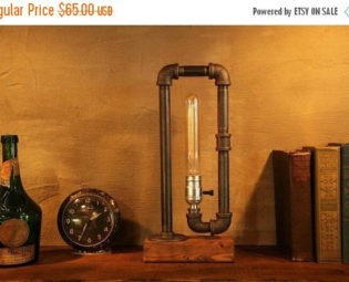 SALE 30% OFF Industrial Lighting - Steampunk Lamp - Table Lamp - Edison Light - Vintage Light - Pipe Lamp - Bedside Lamp - Rustic Lighting - by UrbanIndustrialCraft steampunk buy now online