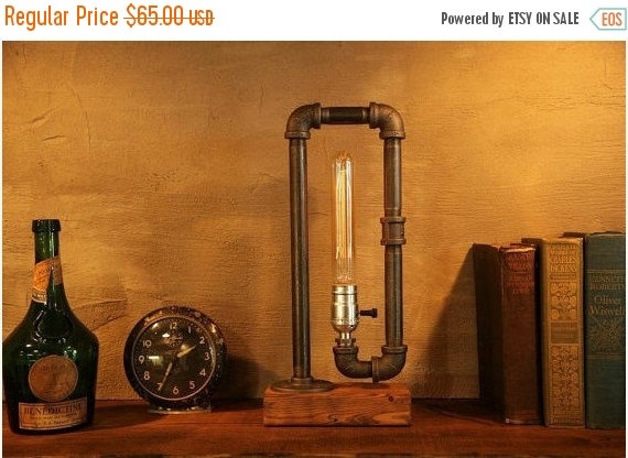 SALE 30% OFF Industrial Lighting - Steampunk Lamp - Table Lamp - Edison Light - Vintage Light - Pipe Lamp - Bedside Lamp - Rustic Lighting - by UrbanIndustrialCraft steampunk buy now online