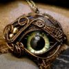 Gothic Steampunk Itty Bitty Evil Eye in Bronze Creepyness With Handpainted Glass Eye by twistedsisterarts steampunk buy now online