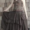 2 In 1 Take Me to Your Heart...Steampunk Short Front/ Long back Tiered Dark Brown Skirt With 2 Roomy Pockets by beyondclothing steampunk buy now online