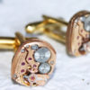 OMEGA Steampunk Cufflinks (Men) - Rare Rose Gold GENUINE OMEGA Luxury Swiss Vintage Watch Movement - Matching - Symbol of Prestige Men Gift by TimeInFantasy steampunk buy now online