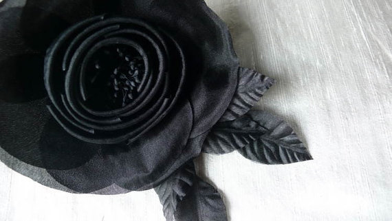 SALE Raven Black Silk Millinery Camellia for Hats, Corsages, Wrists, Bouguets MF100 by MaryNotMartha steampunk buy now online