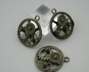 4 pcs.Zinc Antique Brass Wheel Gear Steampunk 3D Gear Charms Pendants 30x35 mm. Gear BR 3D PND 84 by StudRivet steampunk buy now online