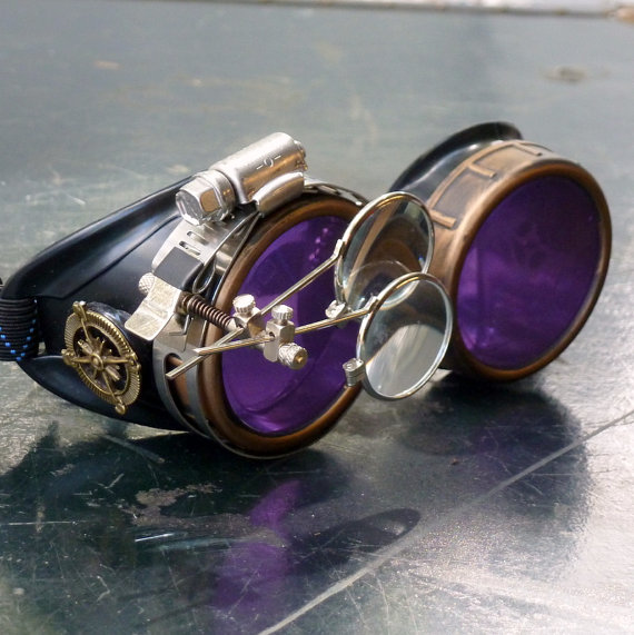 Victorian Steampunk goggles aviator victorian welding biker eye cup--gcg by UmbrellaLaboratory steampunk buy now online