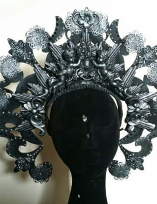 Black and Silver Gothic Halo by HysteriaMachine steampunk buy now online