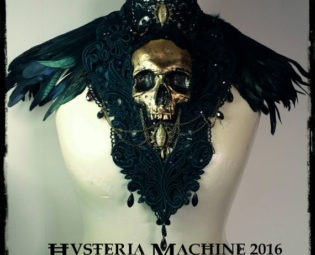 Ready Made Catacomb Couture Gold and Emerald Chest Piece by HysteriaMachine steampunk buy now online
