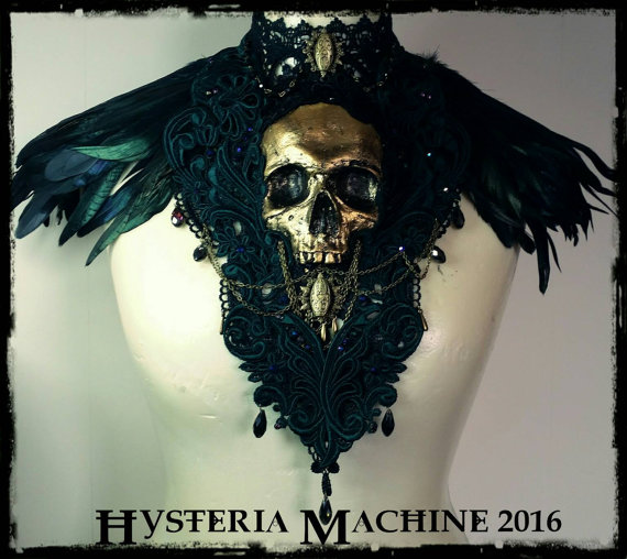 Ready Made Catacomb Couture Gold and Emerald Chest Piece by HysteriaMachine steampunk buy now online