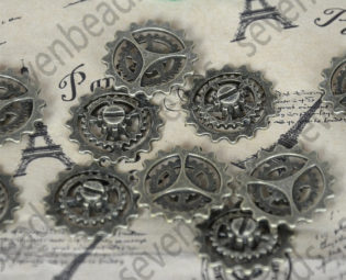 10 pcs 22mm Gear Charms Antique Bronze Tone ,Gear Charms Antique bronze Tone Clock Gear Connector ,metal finding ,pendant charm by SevenBeads steampunk buy now online