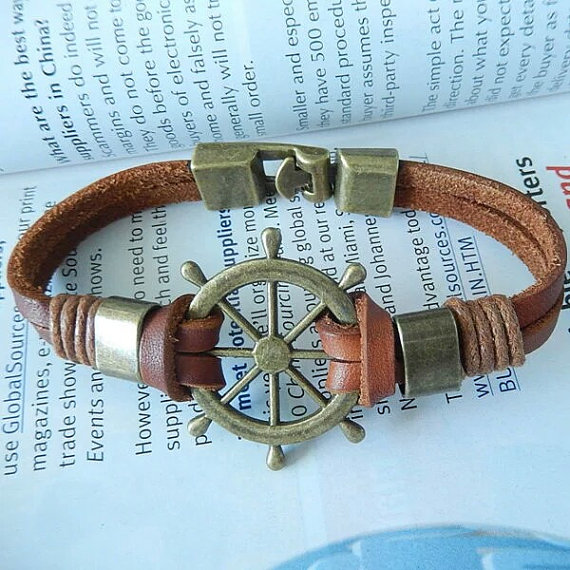 Personalized Bracelet ,Brown Bracelet ~ Leather Bracelet,Men's Bracelet,Gift For Him by beautifulhandmade09 steampunk buy now online