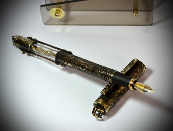 Steampunk pen " DNA ancient ", vintage fountain pen. by MagenKening steampunk buy now online