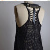 SUMMER SALE Black Leather Halter Top - Up-cycled Black Tank - Black Summer Tank - Summer Tank Top - Black Top - Rocker Tank by Suniq steampunk buy now online