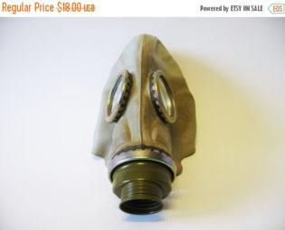 SALE Gas Mask Vintage Soviet Army USSR Civil and Military Purposes Steampunk Carnival Mask Gray Khaki by VintageDreamBox steampunk buy now online