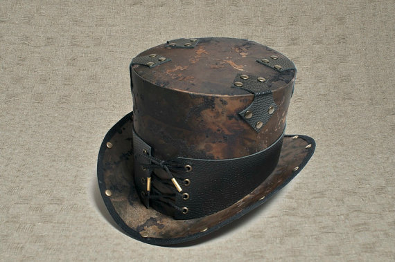 Steampunk Hat With Genuine Leather Belt Victorian Top Hat Mens Hat Womens Hats Mens Hat Festival Wear Girls Hat Hats For Women Custom Hat by SteampunkHatMaker steampunk buy now online