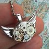 Steampunk Necklace Owl Jewelry Vintage Watch Movement Citizen Japan Small Pendant Handcrafted Original From Cosmic Firefly by CosmicFirefly steampunk buy now online