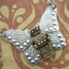 Butterfly Robot Necklace Flying Silver Wings Introducing The ROBOTTERFLY Original Design By Cosmic Firefly by CosmicFirefly steampunk buy now online