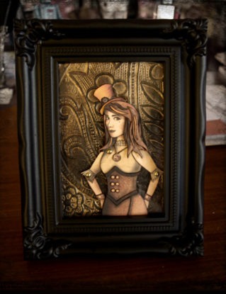 Abigail Della Morte Paper Doll - Framed Fine Art by DellaMorteSteampunk steampunk buy now online