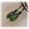Victorian Cut Glass Emerald Filigree Drop Earrings Steampunk by BrighidsJewellery steampunk buy now online