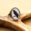 Bronze Raven Ring - Steampunk Cabochon Crow Poe Bird by DubiousDesign steampunk buy now online