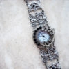 Silver watch bracelet filigree ladies wrist watch bracelet Gothic Black Swarovski Jewelry unique women watches silver floral watch by Aranwen steampunk buy now online
