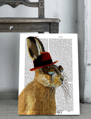 Hare Print - Steampunk Hare & Bowler Hat hare art print hare illustration rabbit print Rabbit wall art gift for geek gift geekery wall décor by FabFunky steampunk buy now online