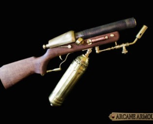 Steampunk Flame Thrower Rifle Prop (Non working display model) by ArcaneArmoury steampunk buy now online