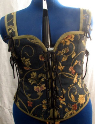 Odd Bodkin Sweetheart Goddess Bodice in Blue Tapestry Floral - Made to Order - blutap17 by OddBodkinShop steampunk buy now online