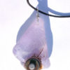 Purple seaglass steampunk pendant with a bolt or a stud of metal engrained in it, comes on a leather thong necklace. 2" x 1.5" + approx by WildAtlanticCraft steampunk buy now online