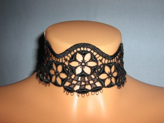 Gothic Lace Choker/+ BAG/Black Necklace/Collar/Burlesque/Goth/Vampire/Costume/Vintage/Retro/Vamp/Sexy Jewelry for Women/Burlesque/Steampunk by VeryVeryIE steampunk buy now online