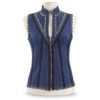 Lace-Trimmed Denim Vest steampunk buy now online