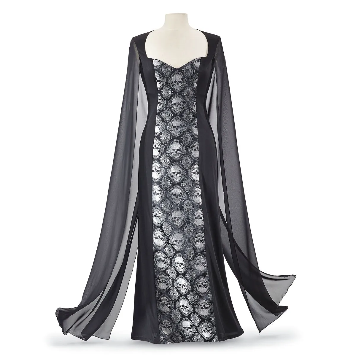 Skull Night Robe Mortalia Skull Costume Gown - Buy Online