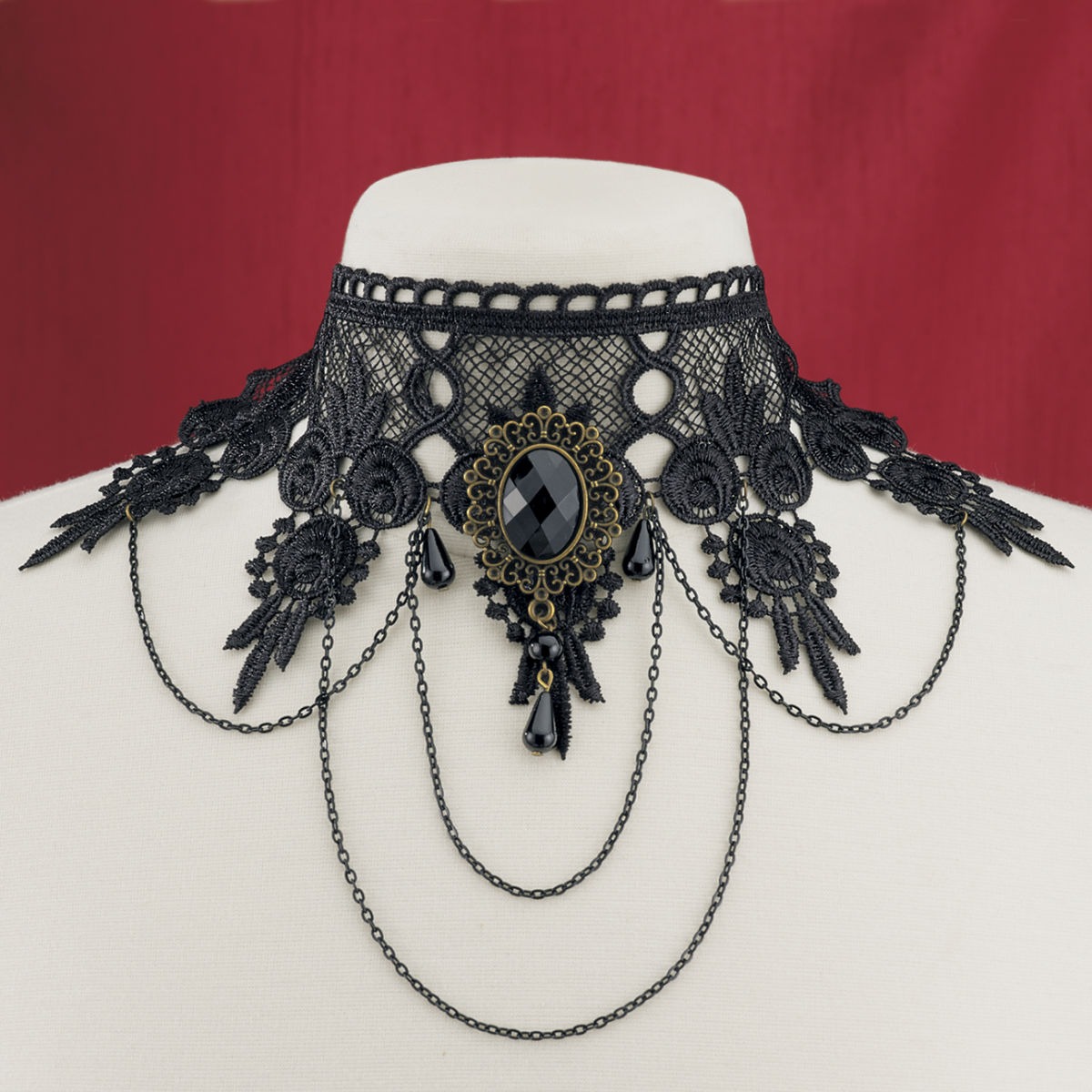 Lace, Chain & Bead Choker steampunk buy now online