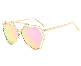 Botetrade New Big Mirror Sunglasses Women Men Hexagon Hippie UV400 Pilot Hollow Out Sunglasses For Lovers C4 steampunk buy now online