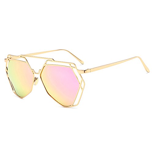 Botetrade New Big Mirror Sunglasses Women Men Hexagon Hippie UV400 Pilot Hollow Out Sunglasses For Lovers C4 steampunk buy now online