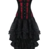 Burvogue Women&rsquo;s Gothic Boned Lace Corsets and Bustiers Dress with Skirt (Medium, Red 1) steampunk buy now online