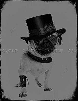 PHOTO PAINTING DF STEAMPUNK PUG GREY 18X24 '' POSTER ART PRINT BDAY GIFT LF125 steampunk buy now online