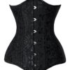 Charmian Women's Long Line 26 Steel Bones Steampunk Gothic Jacquard Waist Cincher Underbust Corset Plus Size 26-heavy-steel-black XXXX-Large steampunk buy now online