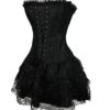 Women's Overbust Corset Lace up Bustier with Skirt S-2XL 4 Colors (M, Black) steampunk buy now online