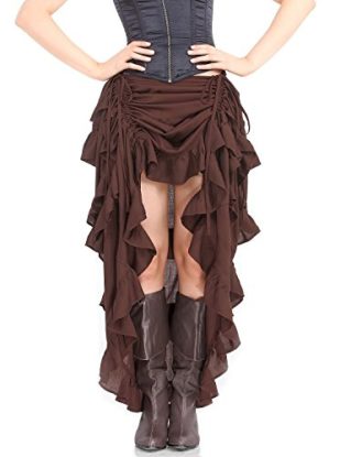 ThePirateDressing Steampunk Victorian Gothic Punk Vampire Show Girl Skirt C1367 [Chocolate] [Large] steampunk buy now online