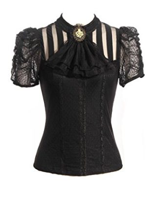Steampunk Retro Punk Brocade Gothic Emo Womens Clothing Shopping Tee Shirt Tops Pirate Costume (L) steampunk buy now online