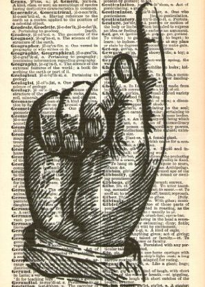 POINTING HAND - The Only Way is Up - Steampunk Art Print - Vintage Dictionary Art Print - Wall Hanging - Upcycled Page - Mixed Media Originall - Wall Art 41A steampunk buy now online