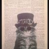 Steampunk Cat Kitten Print Vintage Dictionary Wall Art Picture Animal Hipster steampunk buy now online