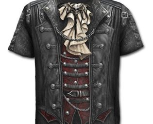 Goth Wrap Spiral Direct Allover Steam Punk Rock Metal Gothic Waistcoat T-Shirt Up To XXL - XL steampunk buy now online