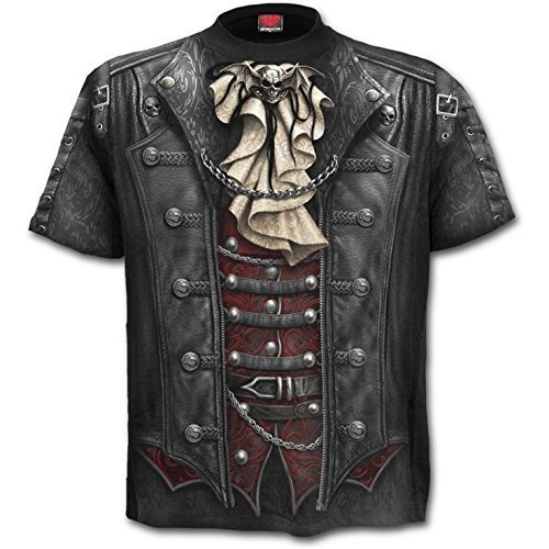 Goth Wrap Spiral Direct Allover Steam Punk Rock Metal Gothic Waistcoat T-Shirt Up To XXL - XL steampunk buy now online