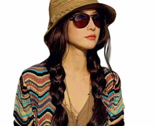 LHWY Summer Autumn Fashion Womens Straw Hat Color Striped Beach Sun Hat Foldable Hat steampunk buy now online